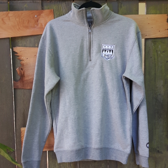 grey quarter-zip quarter zip sweatshirt - Picture 1 of 5